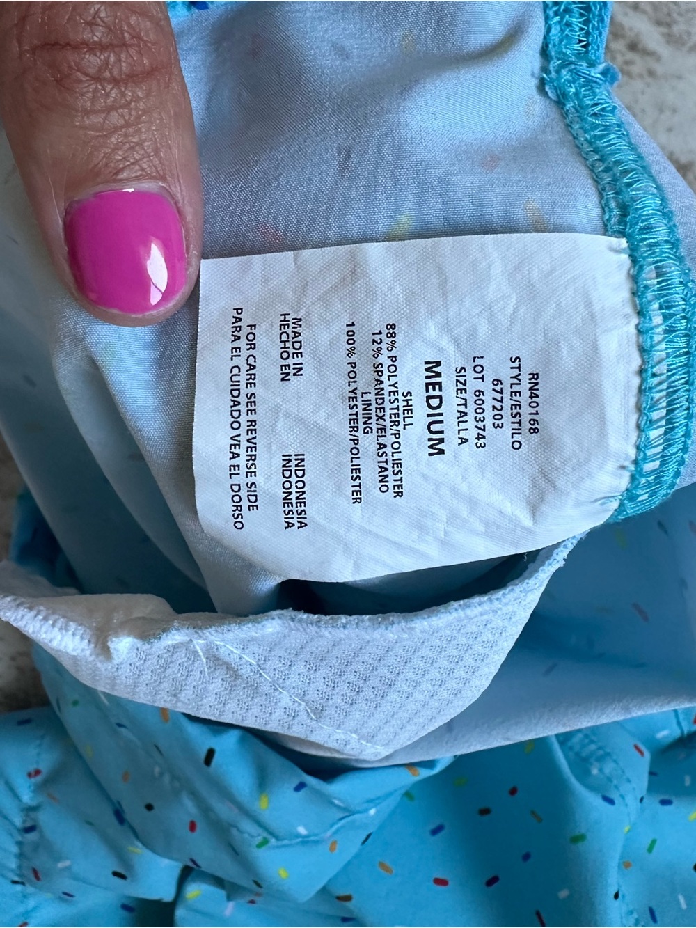 Humankind Blue Shorts Sprinkle Print - Picture 5 of 5